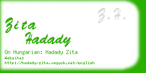 zita hadady business card